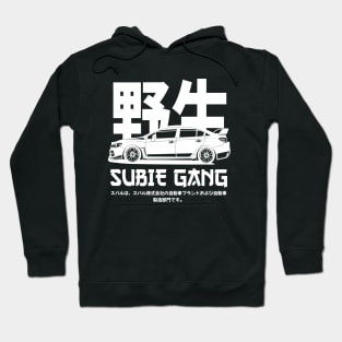 Subie gang white print Hoodie